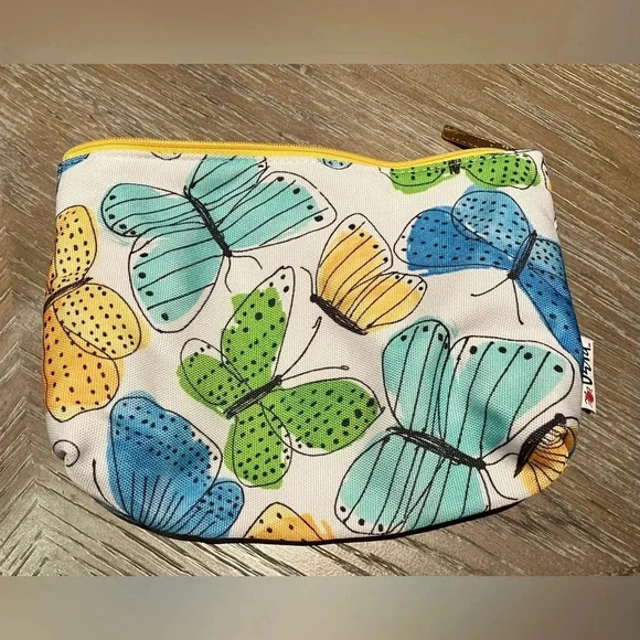 Vera Neumann Clinique Butterfly Print Zipper Makeup Cosmetics Bag Unused - Picture 3 of 6